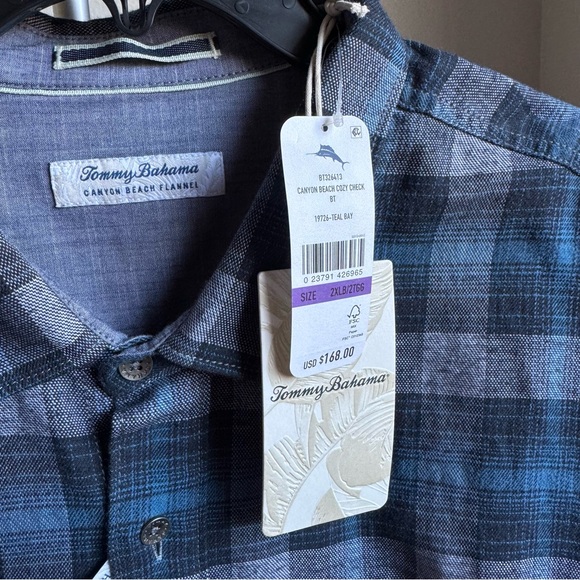 NWT Tommy Bahama Canyon Beach Cozy Check Shirt Sz 2XL - Picture 11 of 11